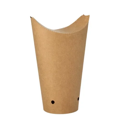 Friet Scoops, kraft karton rond Ø 6 cm x 17,7 cm bruin groot