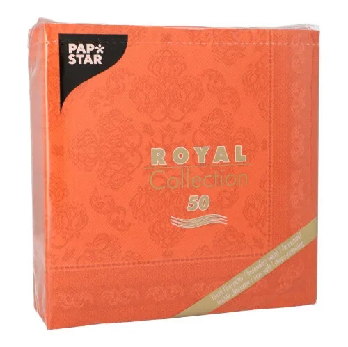 Servetten “Royal Collection” 1/4 vouw 40 cm x 40 cm nectarine Arabesque