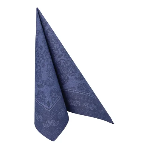 Servetten “Royal Collection” 1/4 vouw 40 cm x 40 cm donkerblauw Arabesque
