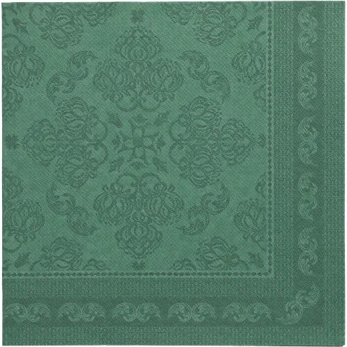 Servetten Royal Collection 1/4 vouw 40 cm x 40 cm donkergroen Arabesque