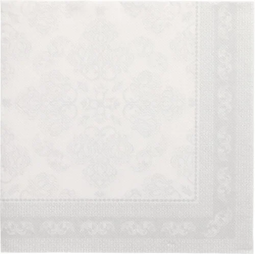 Servetten “Royal Collection” 1/4 vouw 40 cm x 40 cm wit Arabesque
