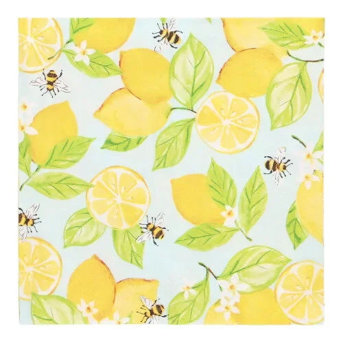 Servetten 3-laags 1/4 vouw 33 cm x 33 cm “Lemon Grove”