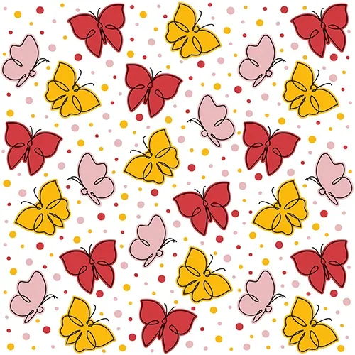 Servetten 3-laags 1/4 vouw 33 cm x 33 cm rood Papillons