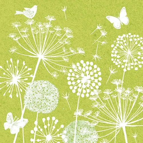 Servetten 3-laags 1/4 vouw 33 cm x 33 cm lime Meadow