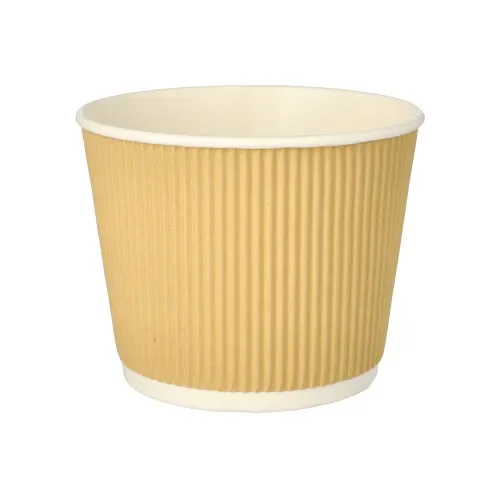 Soepkommen, karton rond 998 ml Ø 13,5 cm x 10,8 cm bruin/wit Ripple Wall