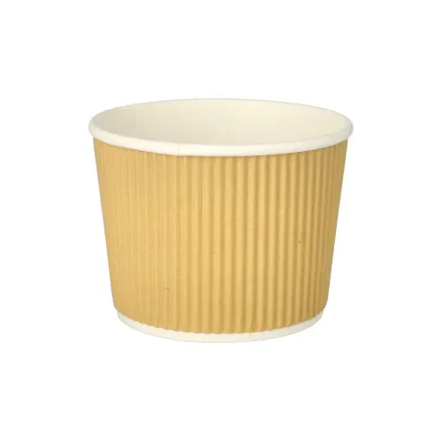 Soepkommen, karton rond 520 ml Ø 11 cm x 8,4 cm bruin/wit Ripple Wall