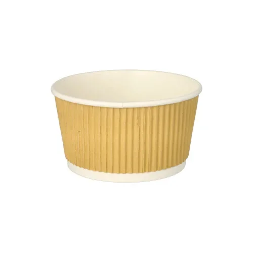 Soepkommen, karton rond 380 ml Ø 11 cm x 5,8 cm bruin/wit Ripple Wall