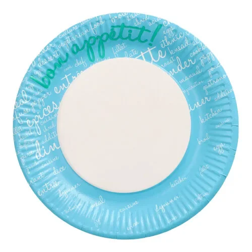 Borden, karton rond Ø 23 cm blauw Table Pleasures