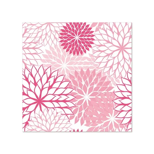 Servetten 3-laags 1/4 vouw 25 cm x 25 cm roze Floralies