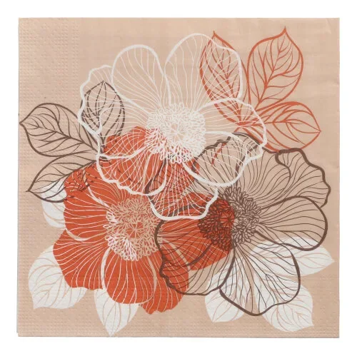 Servetten 3-laags 1/4 vouw 33 cm x 33 cm Bouquet