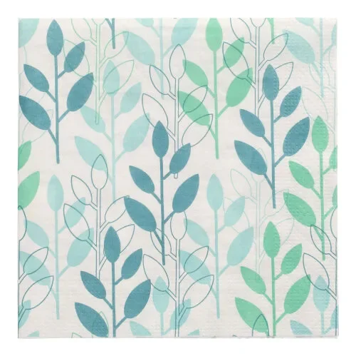 Servetten 3-laags 1/4 vouw 33 cm x 33 cm blauw Branches
