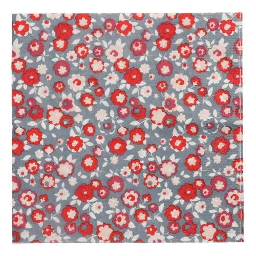 Servetten 3-laags 1/4 vouw 33 cm x 33 cm “Liberty Rouge”