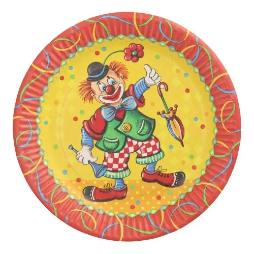 Borden, karton rond Ø 23 cm Clown