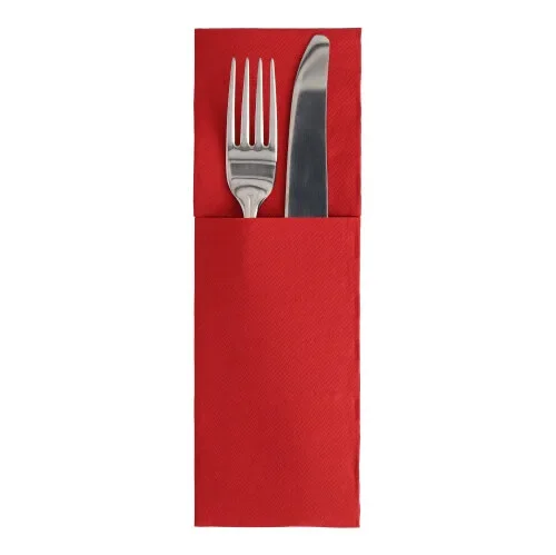 Servetten Royal Collection 48 cm x 30 cm bordeaux met bestekvouw