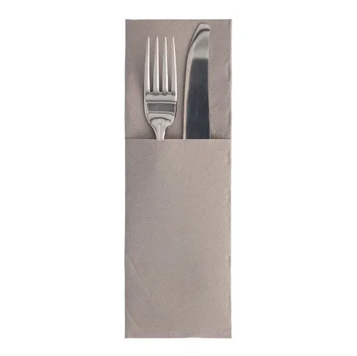 Servetten Royal Collection 48 cm x 30 cm grijs met bestekvouw