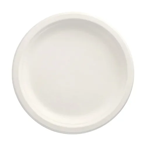 Borden van suikerriet “pure” 1-vaks Ø 23 cm x 2 cm wit