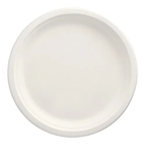 Borden van suikerriet “pure” 1-vaks Ø 26 cm x 2 cm wit