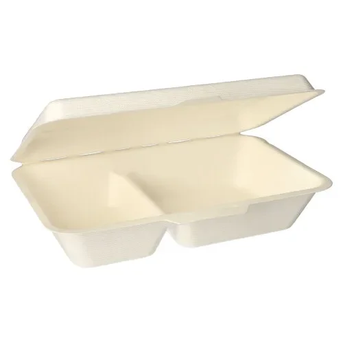 Menuboxen suikerriet “pure” 2-vaks 6,5 cm x 24 cm x 15,5 cm