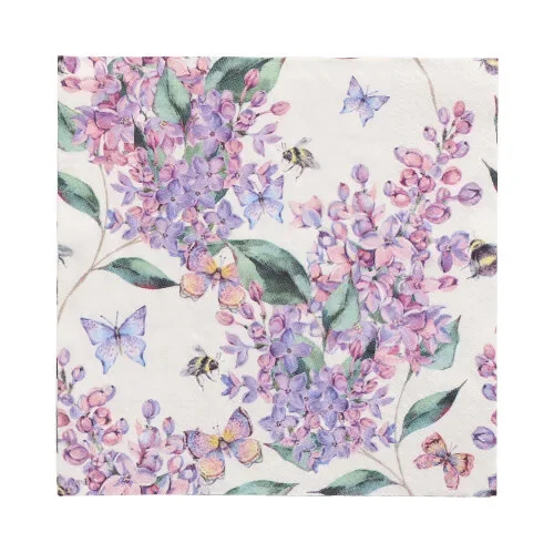 Servetten 3-laags 1/4 vouw 33 cm x 33 cm “Lilac Dream”