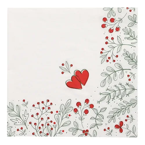 Servetten 3-laags 1/4 vouw 40 cm x 40 cm Berries