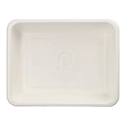 Menubakken topseal, suikerriet met PLA-coating 1-vaks 1300 ml 4,9 cm x 22,7 cm x 17,8 cm