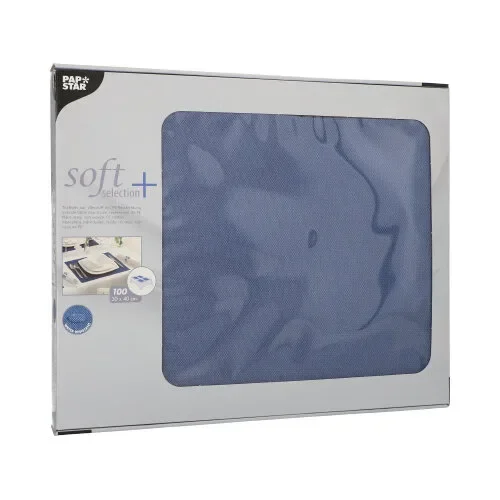 Placemats, stofkarakter, nonwoven “soft selection plus” 30 cm x 40 cm donkerblauw