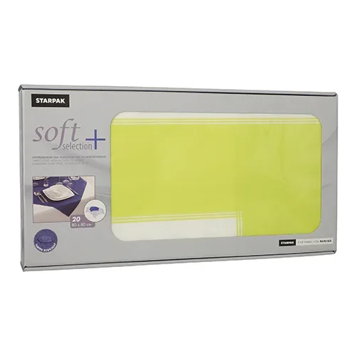 Napperons, nonwoven “soft selection plus” 80 cm x 80 cm lime Frame