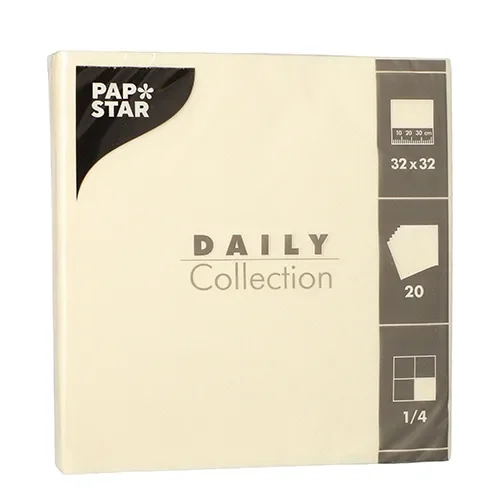 Servetten “Daily Collection” 1/4 vouw 32 cm x 32 cm champagne