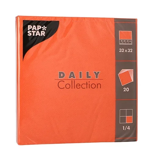 Servetten “Daily Collection” 1/4 vouw 32 cm x 32 cm nectarine