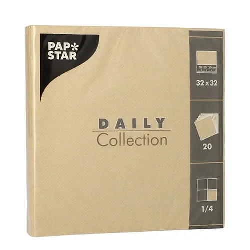 Servetten Daily Collection 1/4 vouw 32 cm x 32 cm zand