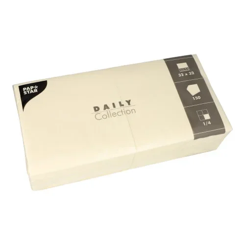 Servetten Daily Collection 1/4 vouw 32 cm x 32 cm champagne