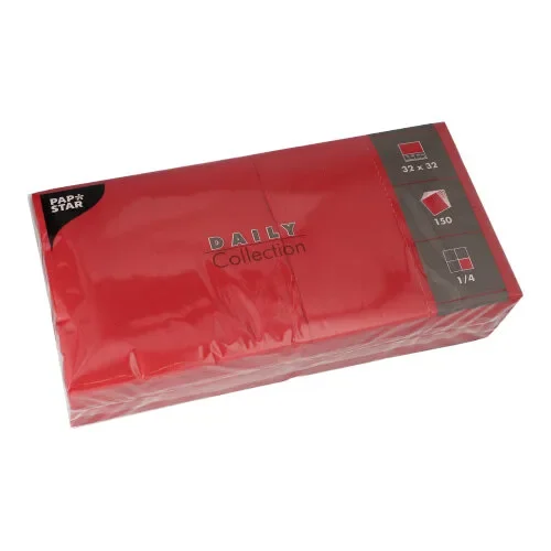 Servetten Daily Collection 1/4 vouw 32 cm x 32 cm bordeaux