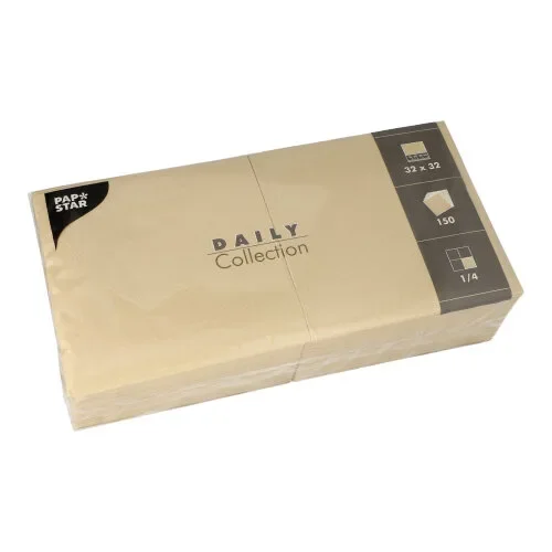 Servetten “Daily Collection” 1/4 vouw 32 cm x 32 cm zand