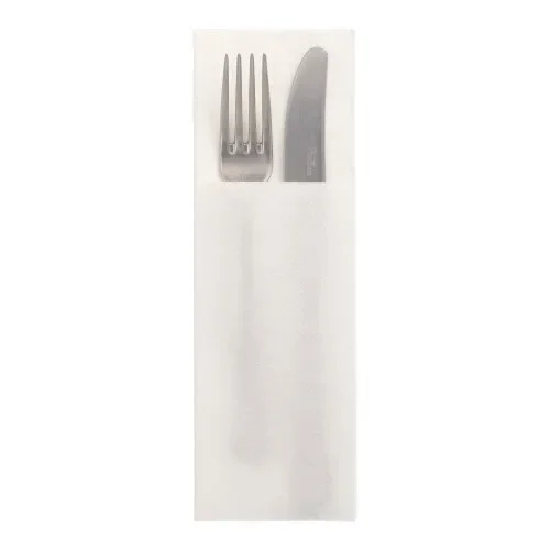 Servetten “Daily Collection” 48 cm x 30 cm wit met bestekvouw