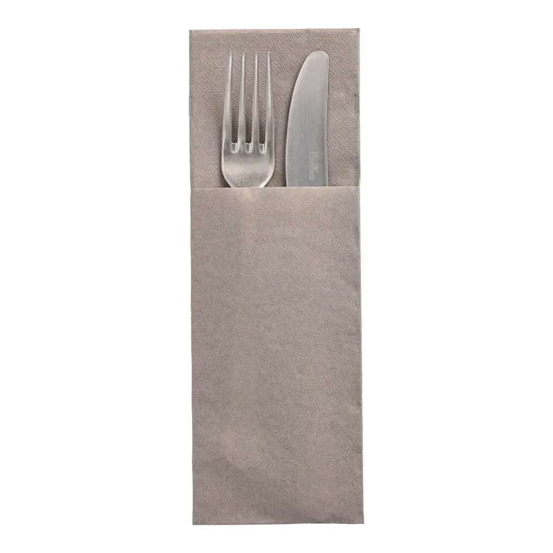 Servetten “Daily Collection” 48 cm x 30 cm grijs met bestekvouw