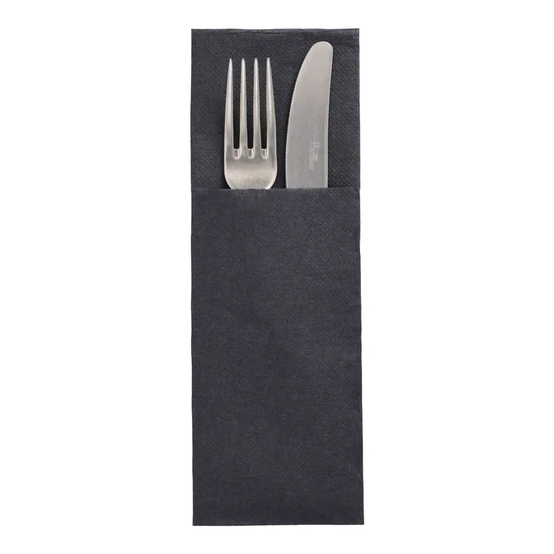 Servetten “Daily Collection” 48 cm x 30 cm zwart met bestekvouw