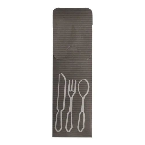 Bestekzakjes 23,5 cm x 7,3 cm antraciet inclusief gekleurde servet Bistro