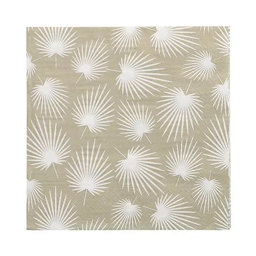 Servetten 3-laags 1/4 vouw 33 cm x 33 cm “White Leaves”