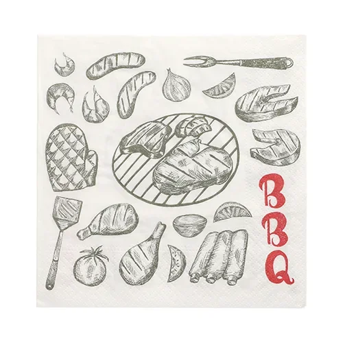 Servetten 3-laags 1/4 vouw 33 cm x 33 cm “I love BBQ”