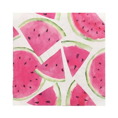 Servetten 3-laags 1/4 vouw 33 cm x 33 cm Watermelon