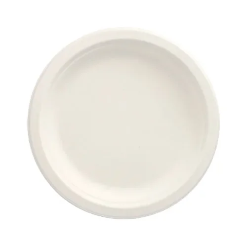 Borden van suikerriet “pure” 1-vaks Ø 18 cm x 2 cm wit