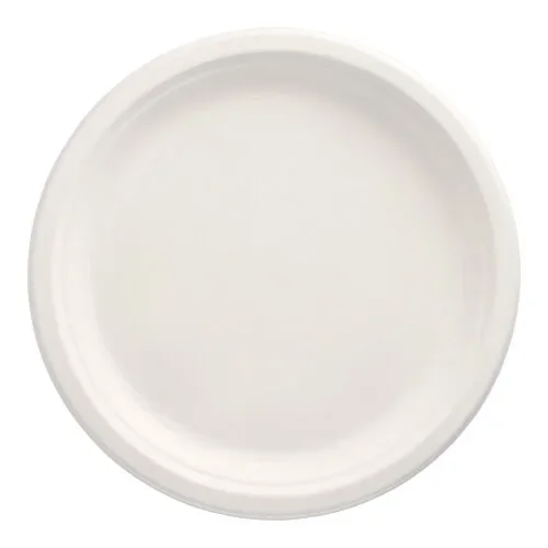Borden van suikerriet “pure” 1-vaks Ø 26 cm x 2 cm wit