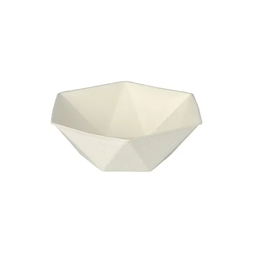 Schalen Suikerriet “pure” hexagonaal 400 ml 5 cm x 16 cm x 14 cm wit Diamond