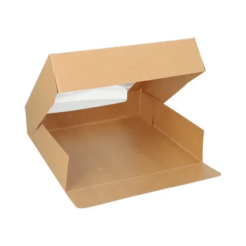 Gebaksdozen met deksel hoekig 5,5 cm x 23 cm x 23 cm met PLA venster