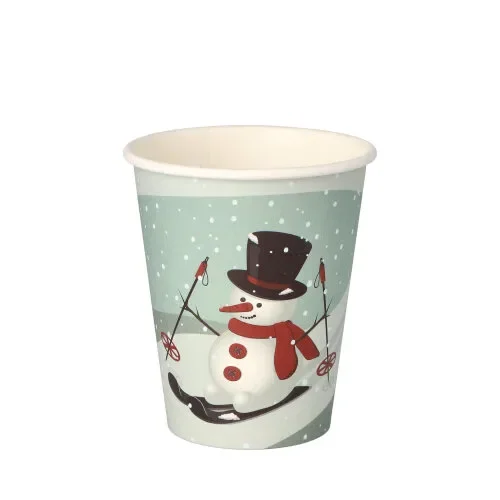 Drinkbekers, Karton “To Go” 0,2 l Ø 8 cm x 9,2 cm Snowtime