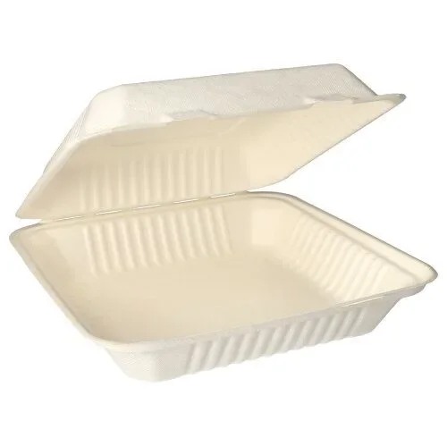 Menuboxen suikerriet “pure” 1-vaks 8 cm x 25,5 cm x 25,5 cm wit