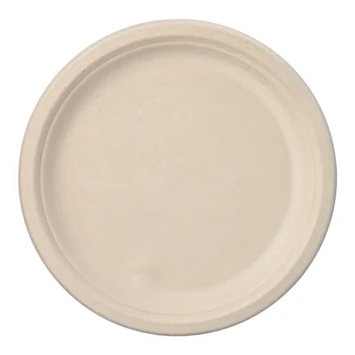 Borden van suikerriet “pure” 1-vaks Ø 26 cm x 2 cm natuur