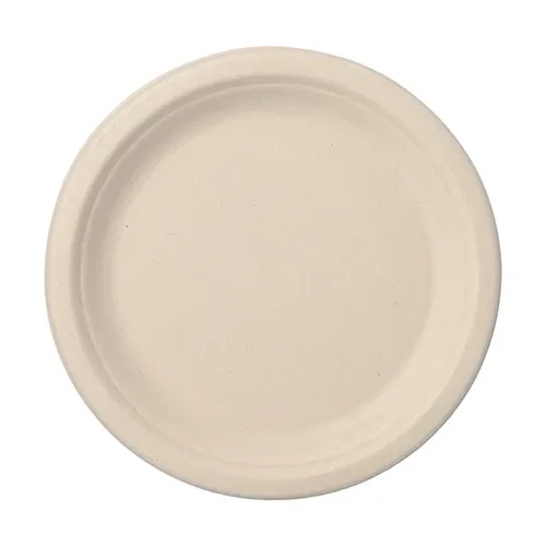 Borden van suikerriet “pure” 1-vaks Ø 23 cm x 2 cm natuur
