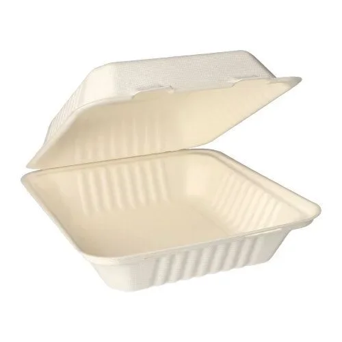 Menuboxen suikerriet “pure” 1-vaks 7,7 cm x 20 cm x 22 cm wit