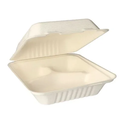 Menuboxen suikerriet “pure” 3-vaks 7,7 cm x 20 cm x 22 cm wit